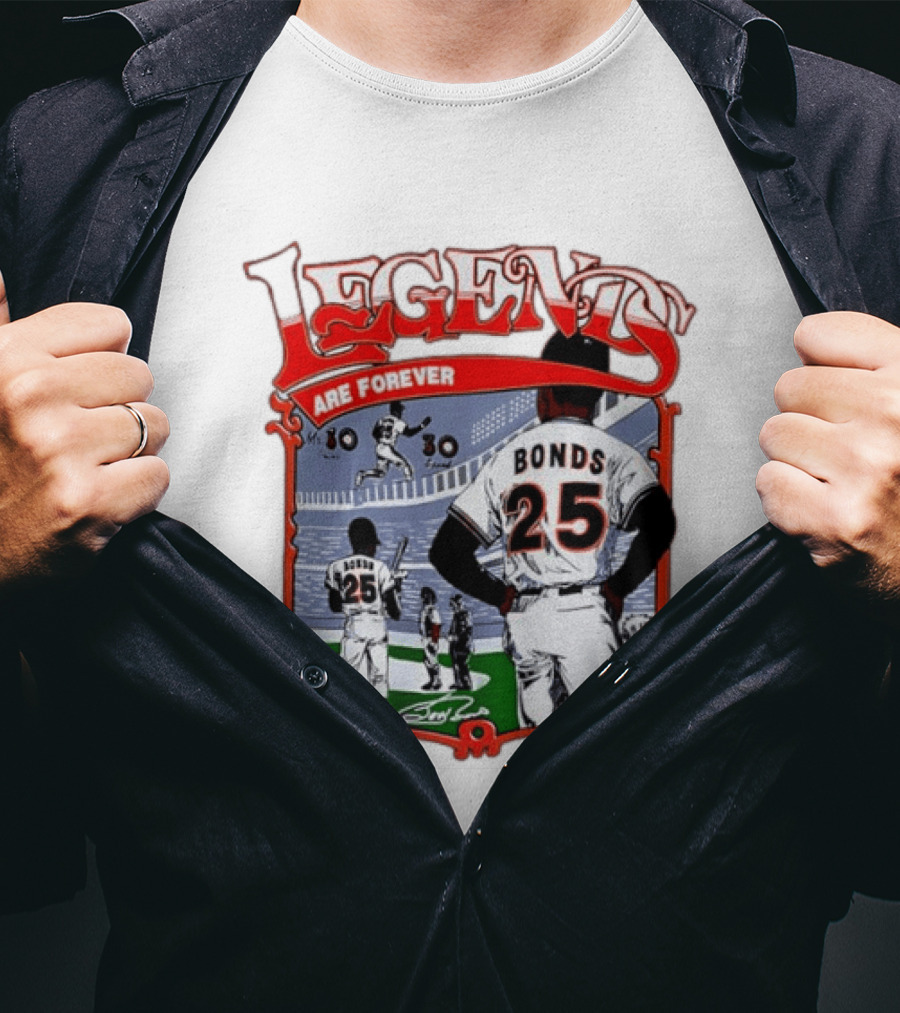 Barry Bonds Legends Are Forever San Francisco Giants 25 T-Shirt