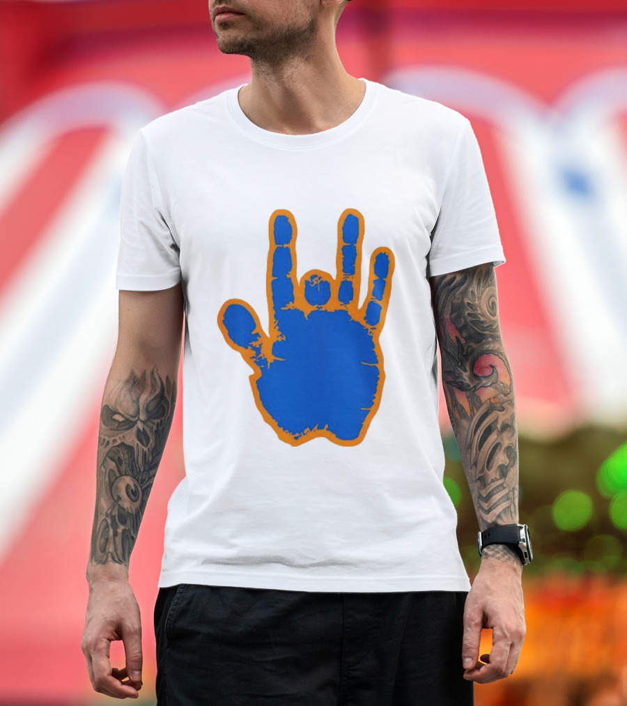 Florida Gators Blue And Orange Handprint Gesture T-Shirt