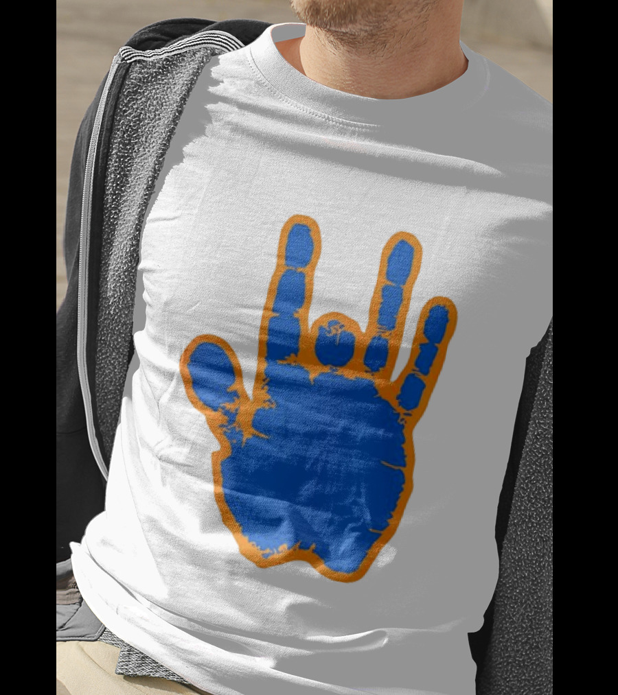 Florida Gators Blue And Orange Handprint Gesture T-Shirt