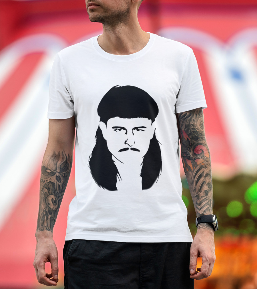 Oliver Tree Black And White Mullet And Mustache T-Shirt