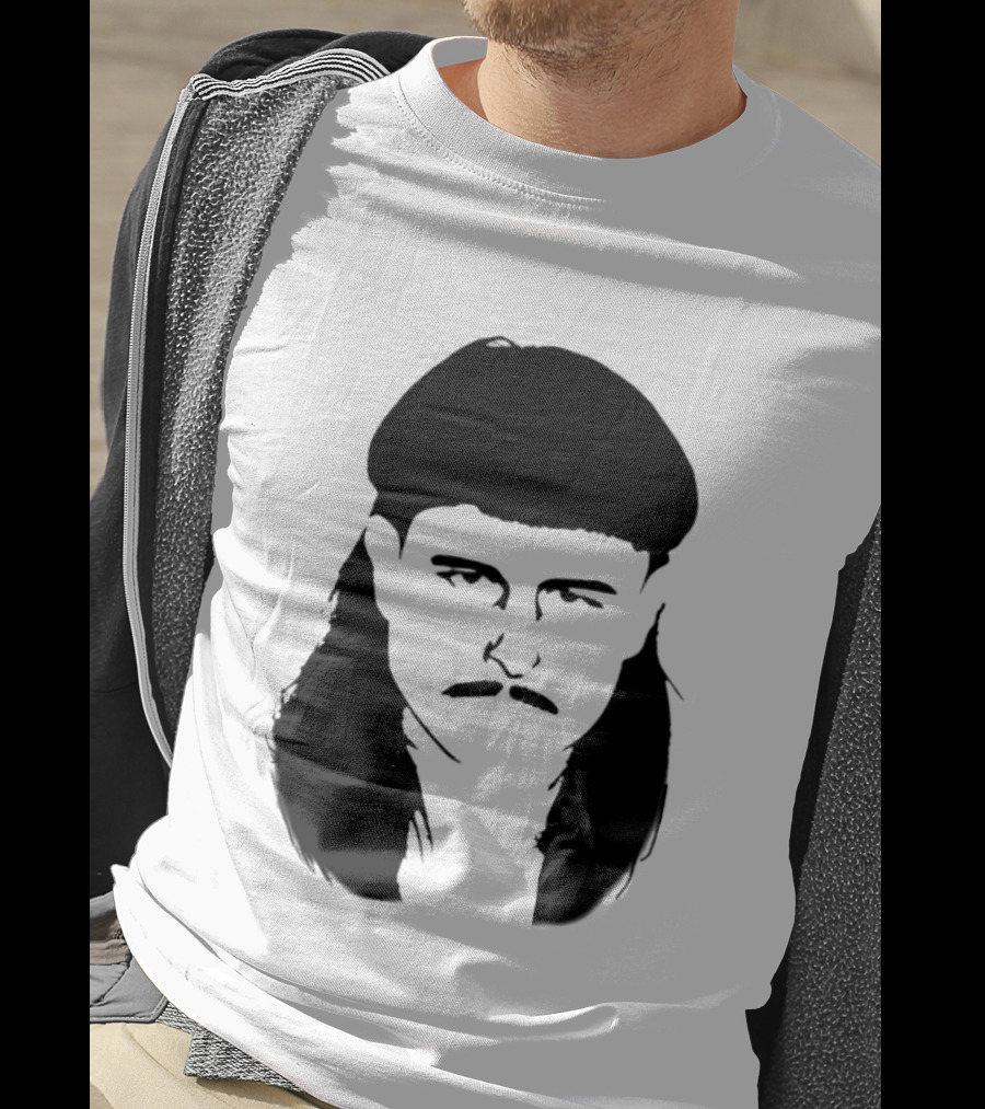 Oliver Tree Black And White Mullet And Mustache T-Shirt