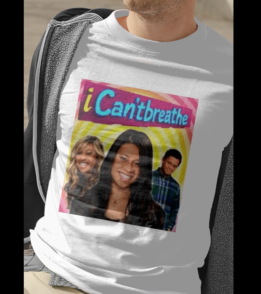 I Cantbreathe Meme Parody With Colorful Background And Smiling Characters T-Shirt