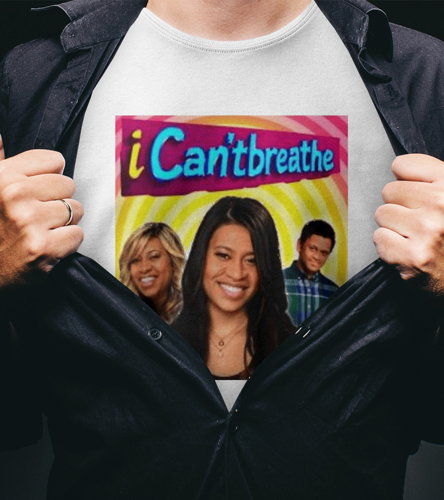 I Cantbreathe Meme Parody With Colorful Background And Smiling Characters T-Shirt