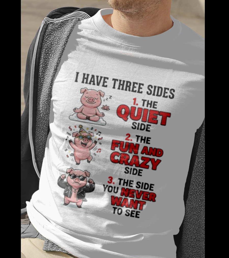 Pig I Have Three Sides Quiet Fun Crazy Never Want To See T-Shirt