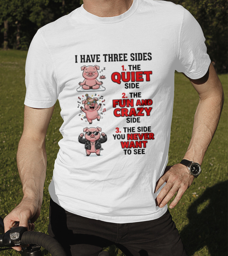 Pig I Have Three Sides Quiet Fun Crazy Never Want To See T-Shirt