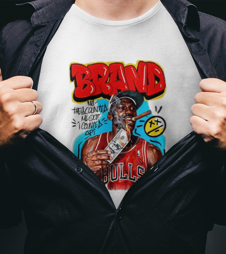 BRAND Michael Jordan Chicago Bulls NBA They Counted Me Out I Counted Spit T-Shirt