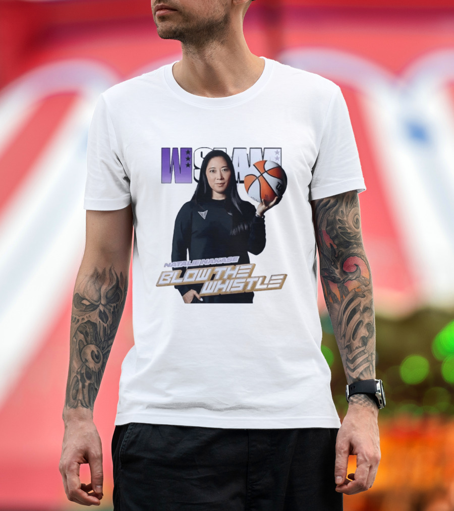 WSLAM Natalie Nakase Blow The Whistle Las Vegas Aces Basketball T-Shirt