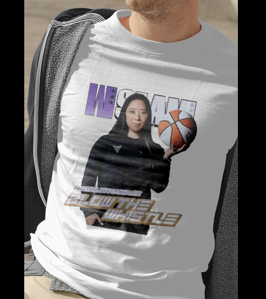 WSLAM Natalie Nakase Blow The Whistle Las Vegas Aces Basketball T-Shirt