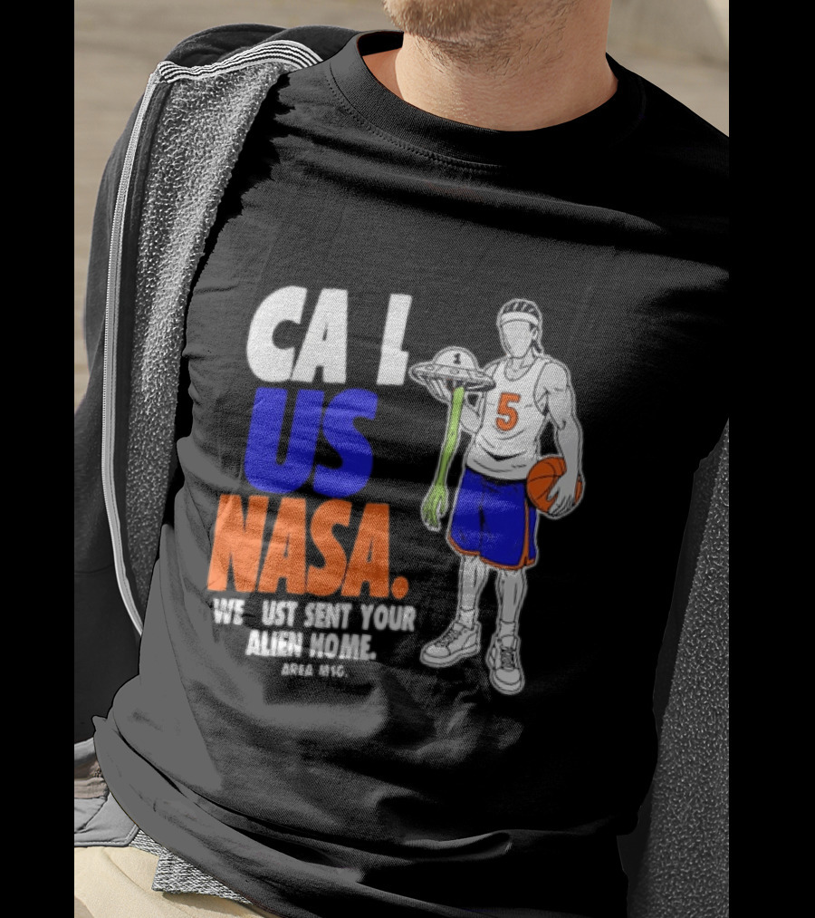 CA I US NASA We Just Sent Your Alien Home Basketball Player T-Shirt