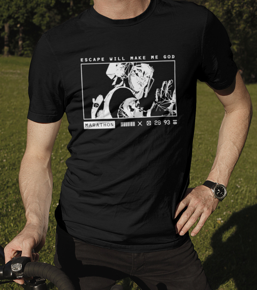 Escape Will Make Me God Marathon Runner Surreal Line T-Shirt