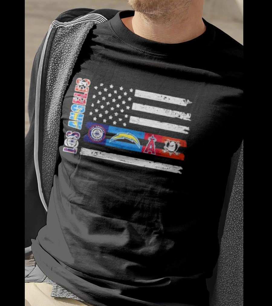 Los Angeles Clippers Chargers Angels Ducks USA Flag Independence Day T-Shirt