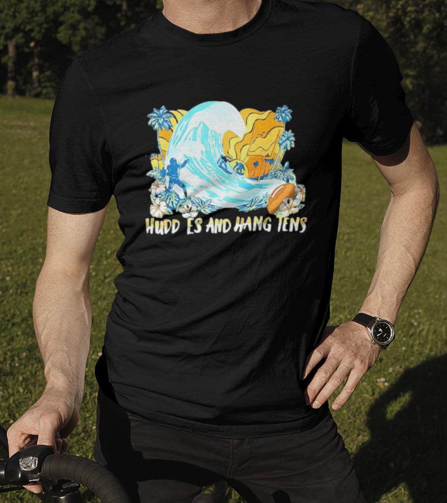 Miami Dolphins Tommy Bahama Huddle And Hang Tens Tropical Surf Football Experience T-Shirt