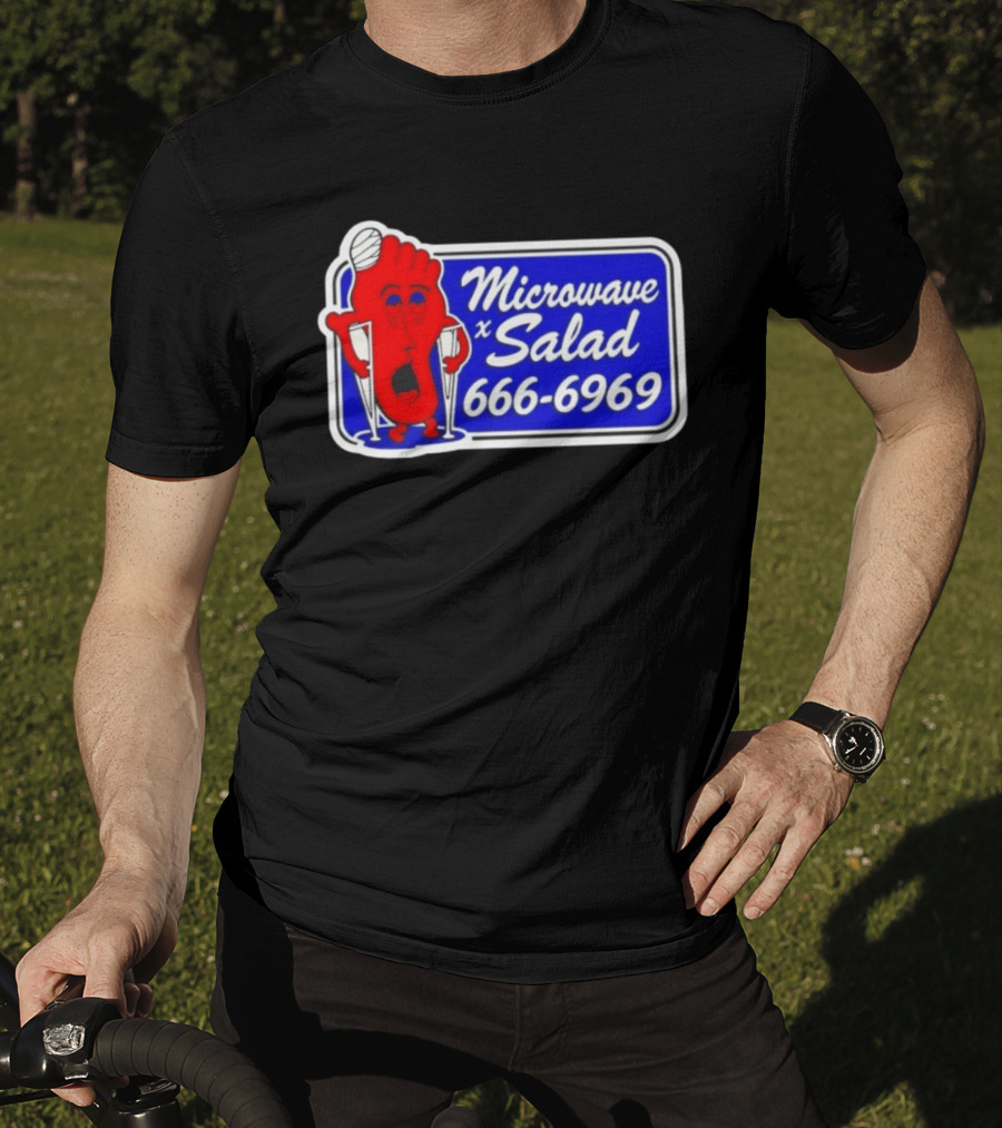 Microwave X Salad 666 6969 Red Foot With Crutches T-Shirt