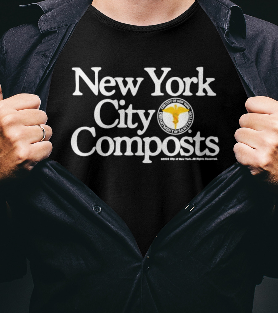 New York City Composts Department Of Sanitation Seal Gardening Waste Management T-Shirt