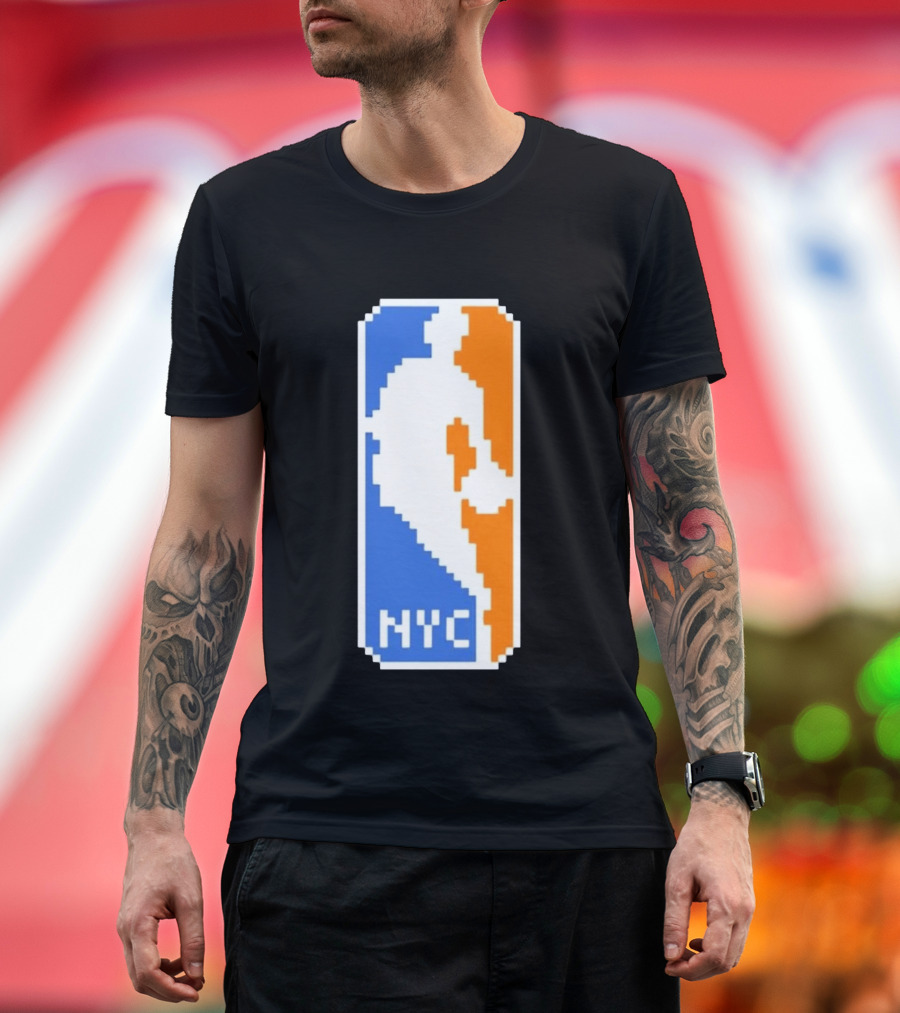 NYC NBA Pixel Logo Basketball T-Shirt