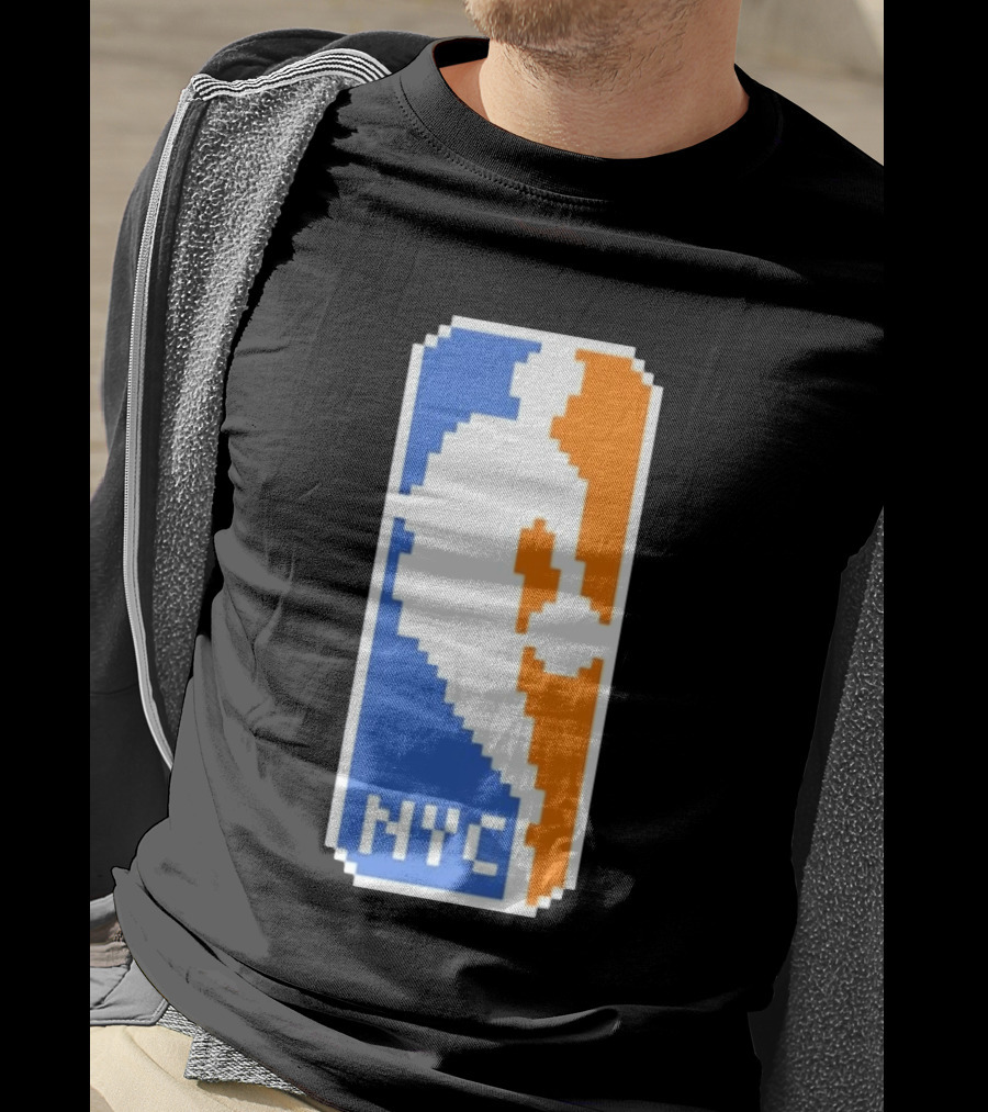 NYC NBA Pixel Logo Basketball T-Shirt