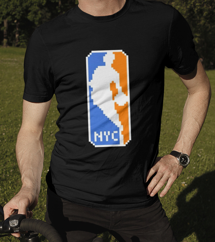 NYC NBA Pixel Logo Basketball T-Shirt
