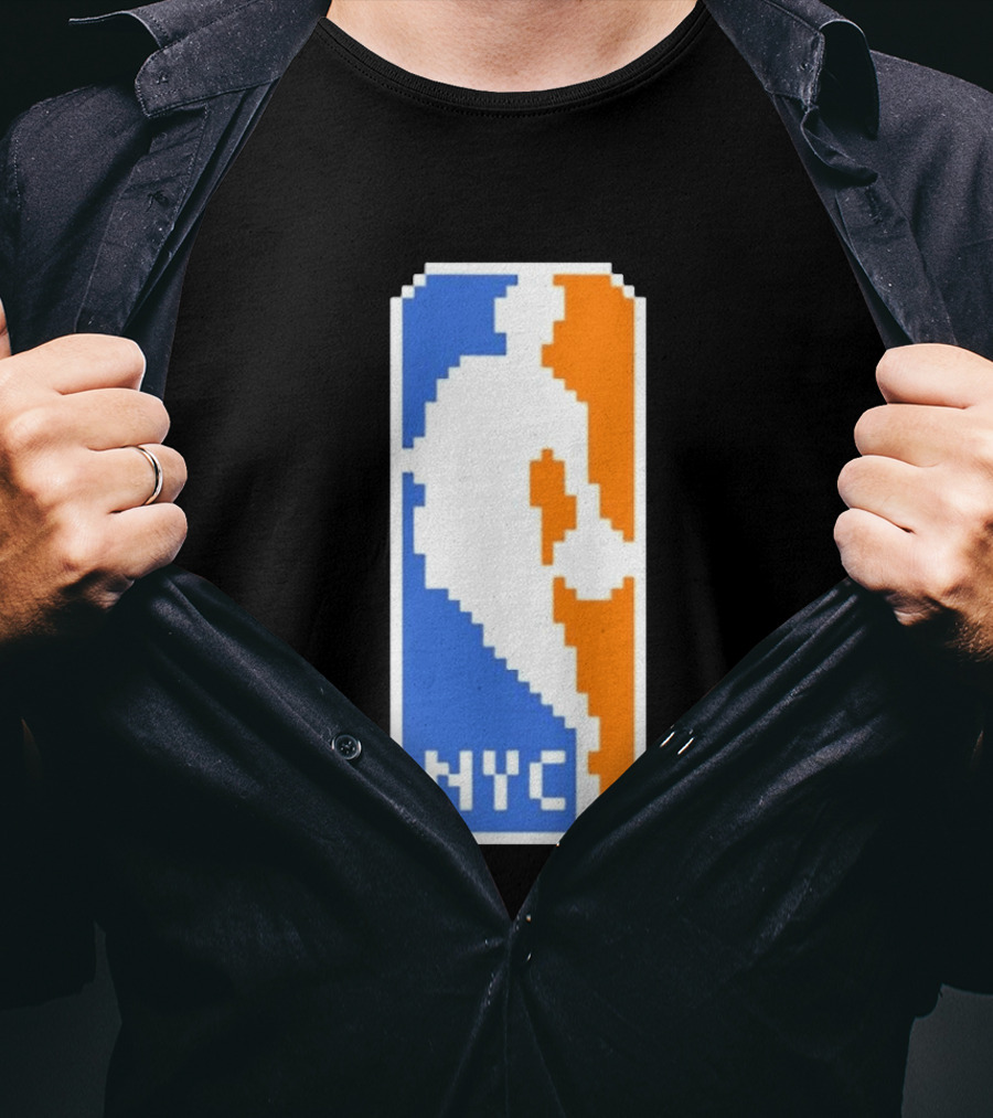 NYC NBA Pixel Logo Basketball T-Shirt