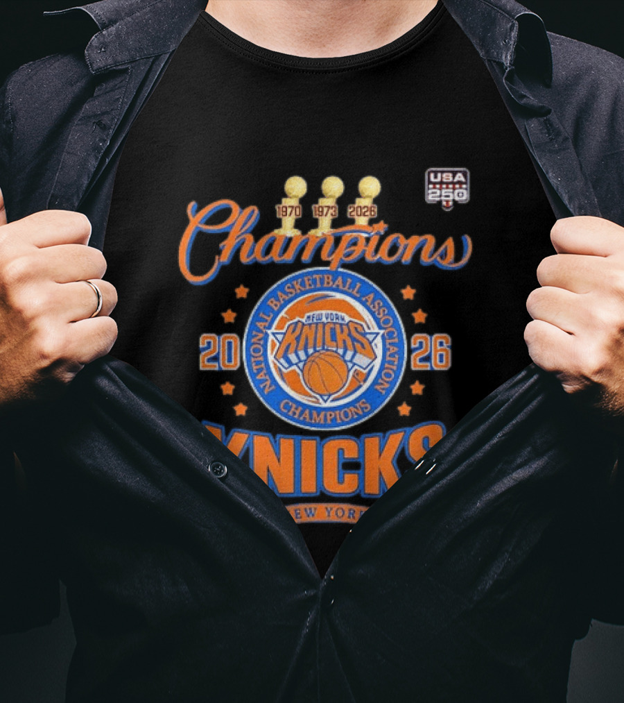 New York Knicks NBA Champions 1970 1973 2026 Trophies USA 250 T-Shirt