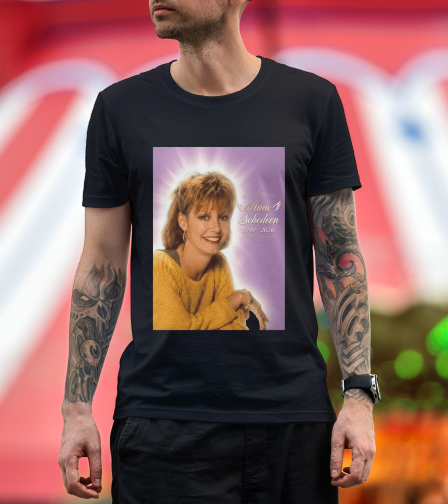 Anne Schedeen 1949 2026 Memorial Image With Angel Wings T-Shirt