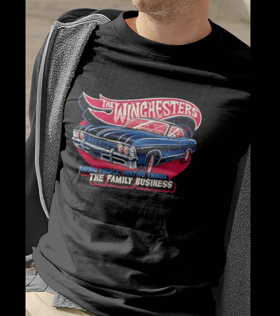 The WINGHESTERS Saving People Hunting Things The Family Business Supernatural Car T-Shirt