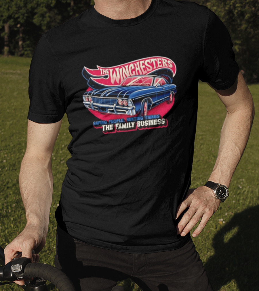The WINGHESTERS Saving People Hunting Things The Family Business Supernatural Car T-Shirt