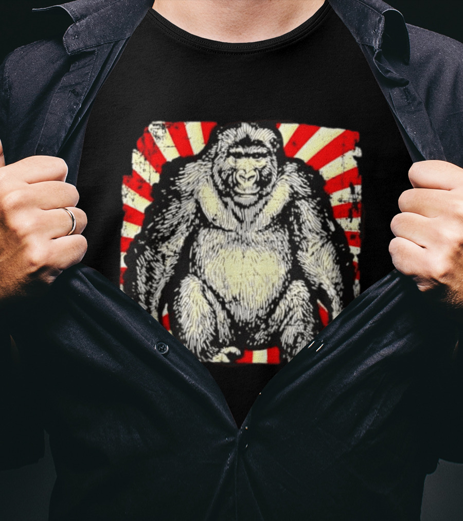 Silverback Gorilla Sunburst Wildlife Nature Animal T-Shirt