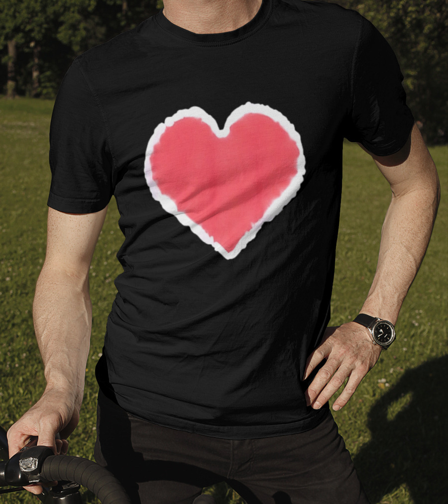 Tie Dye Heart Red Paint Splash T-Shirt