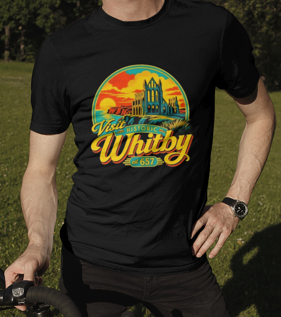 Visit Historic Whitby Abbey North Yorkshire England Est 657 T-Shirt