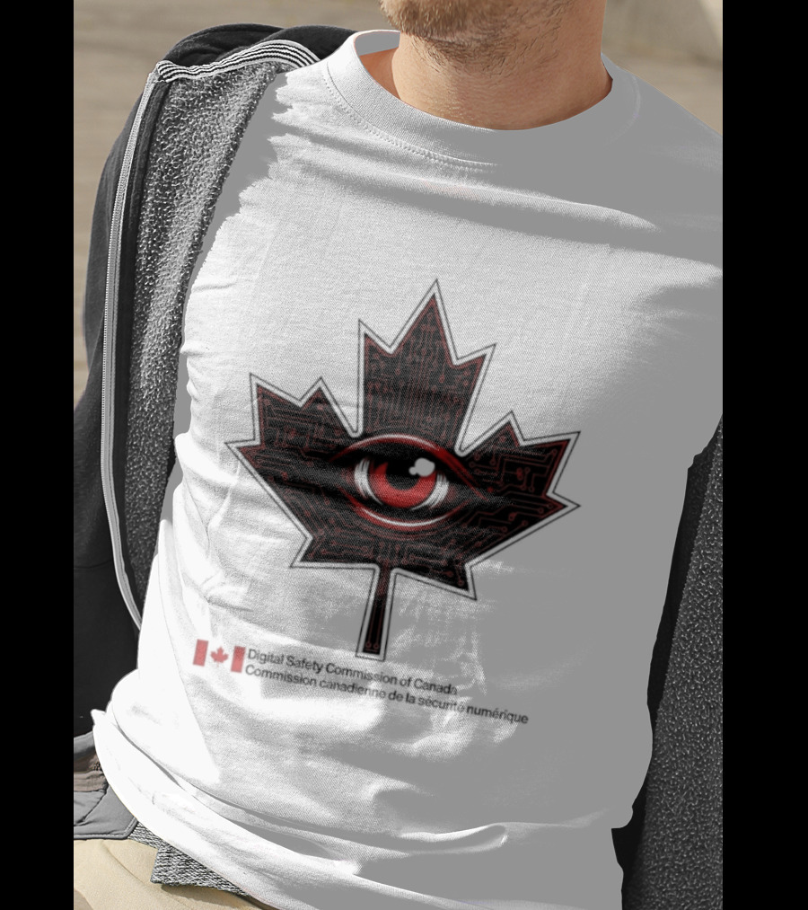 Digital Safety Commission Of Canada Maple Leaf Eye Circuitry T-Shirt