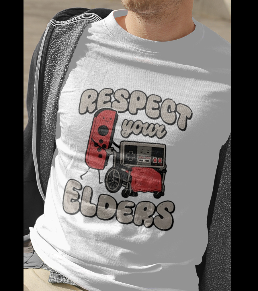 Respect Your Elders NES Controller Switch Gamer Humor T-Shirt