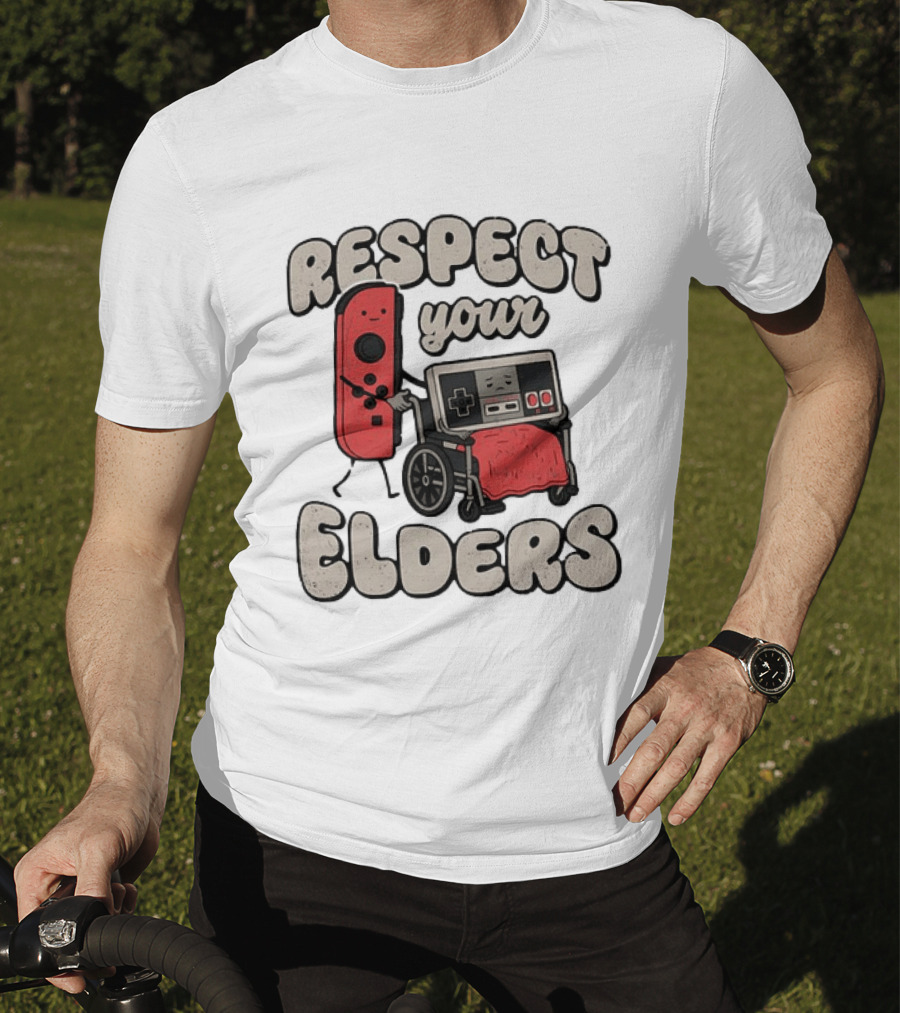 Respect Your Elders NES Controller Switch Gamer Humor T-Shirt