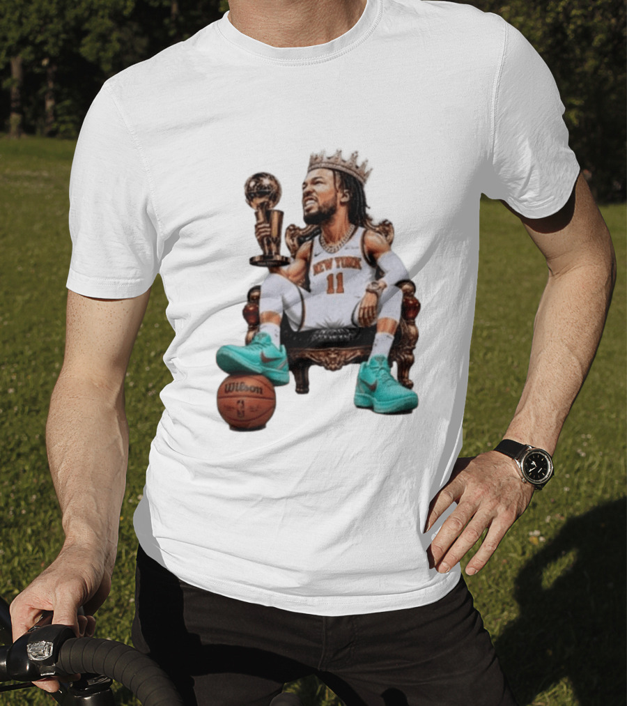 Jalen Brunson New York Crown Trophy Basketball Wilson T-Shirt