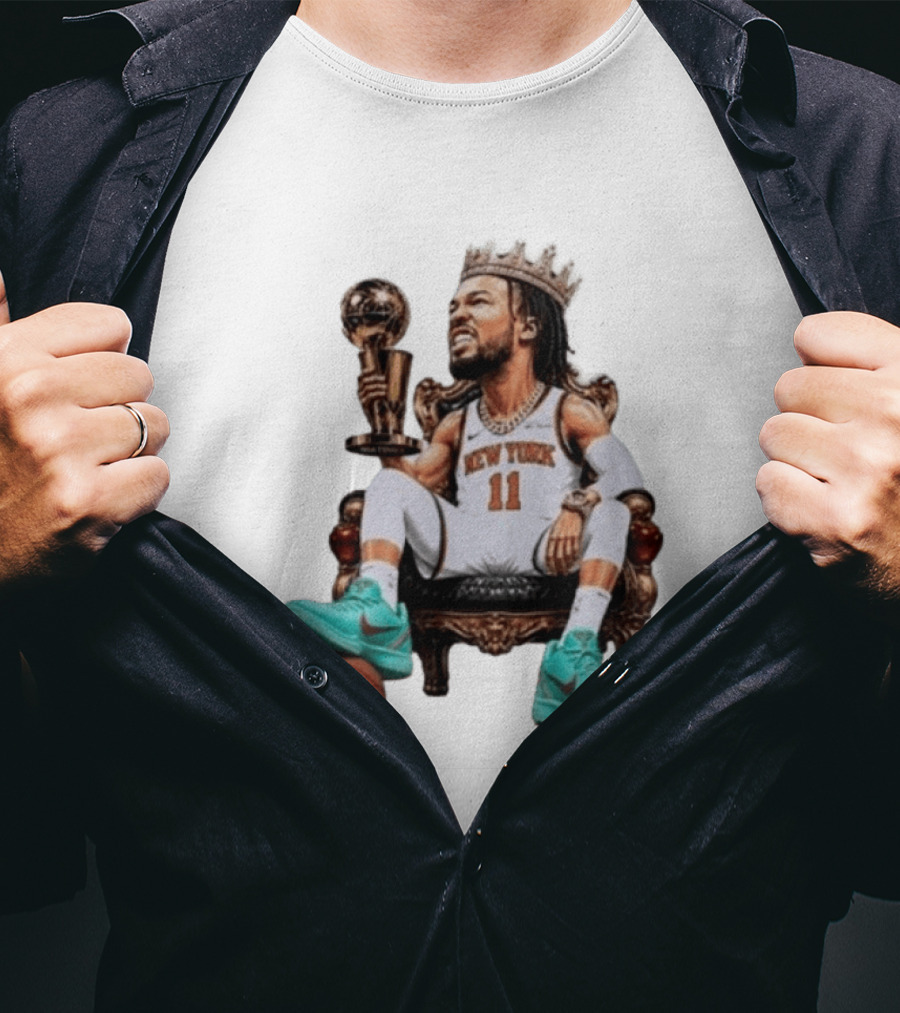 Jalen Brunson New York Crown Trophy Basketball Wilson T-Shirt