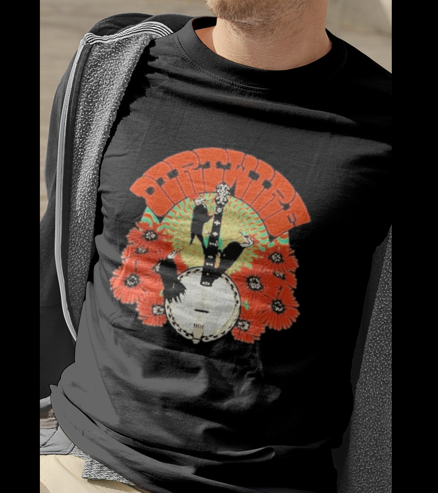 Dirtwire June 2026 Red Rocks Banjo And Crow Floral T-Shirt