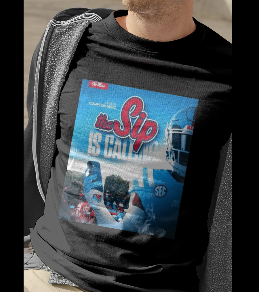 Ole Miss Rebels The Sip Is Calling Kamieon Compton Nero T-Shirt