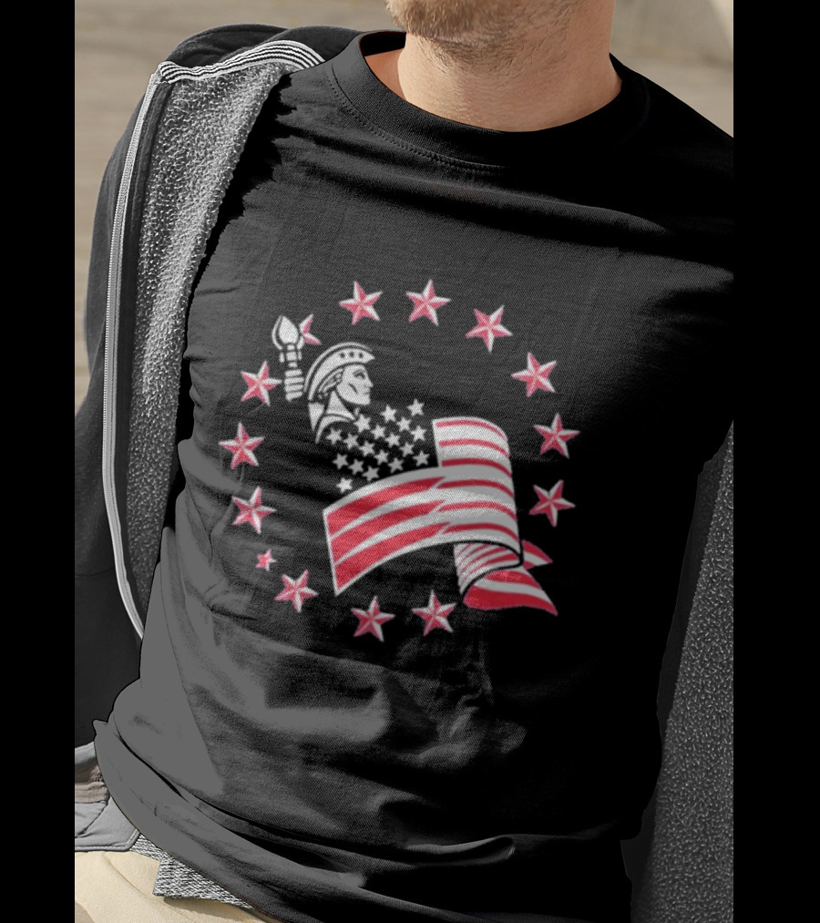 Patriotic Lady Liberty American Flag Stars USA Pride T-Shirt