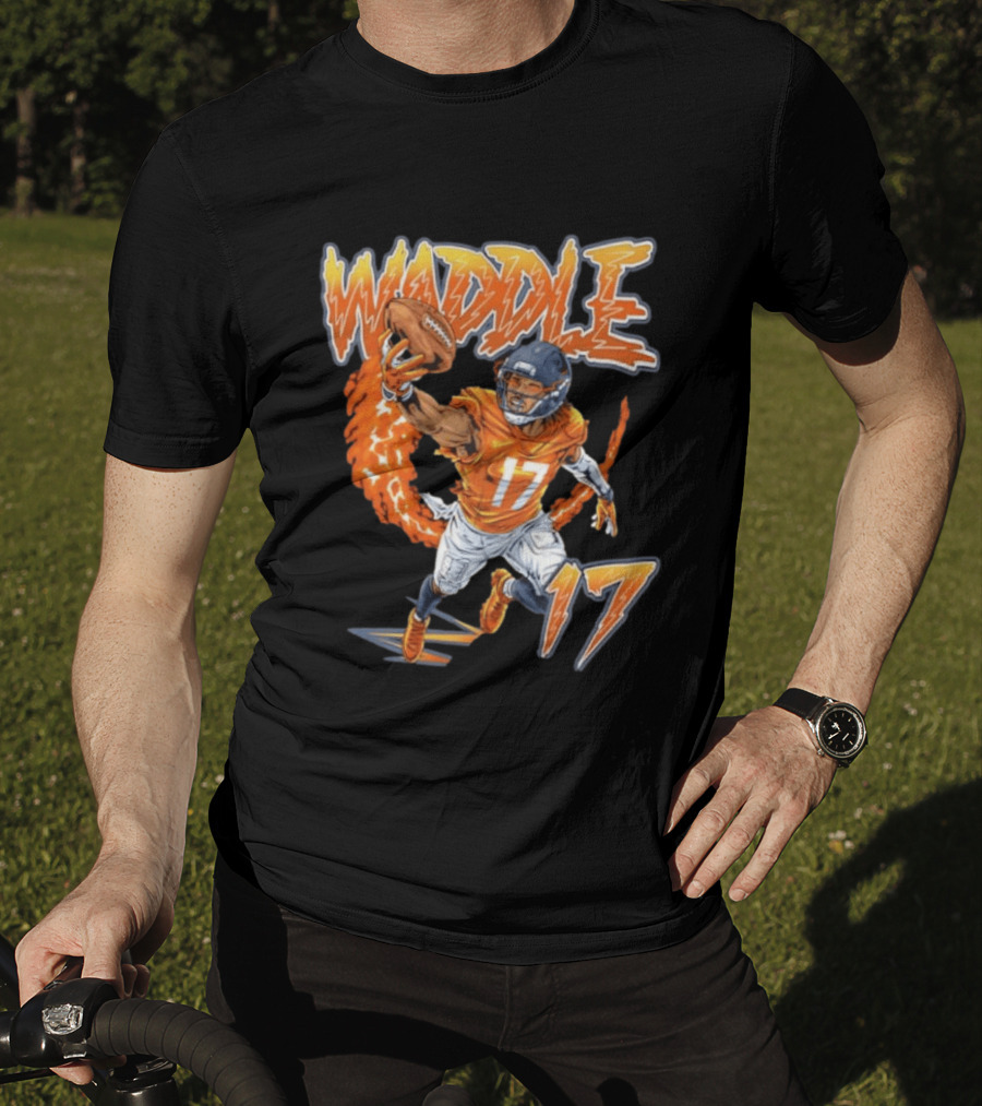 Waddle Number 17 Miami Football Player T-Shirt
