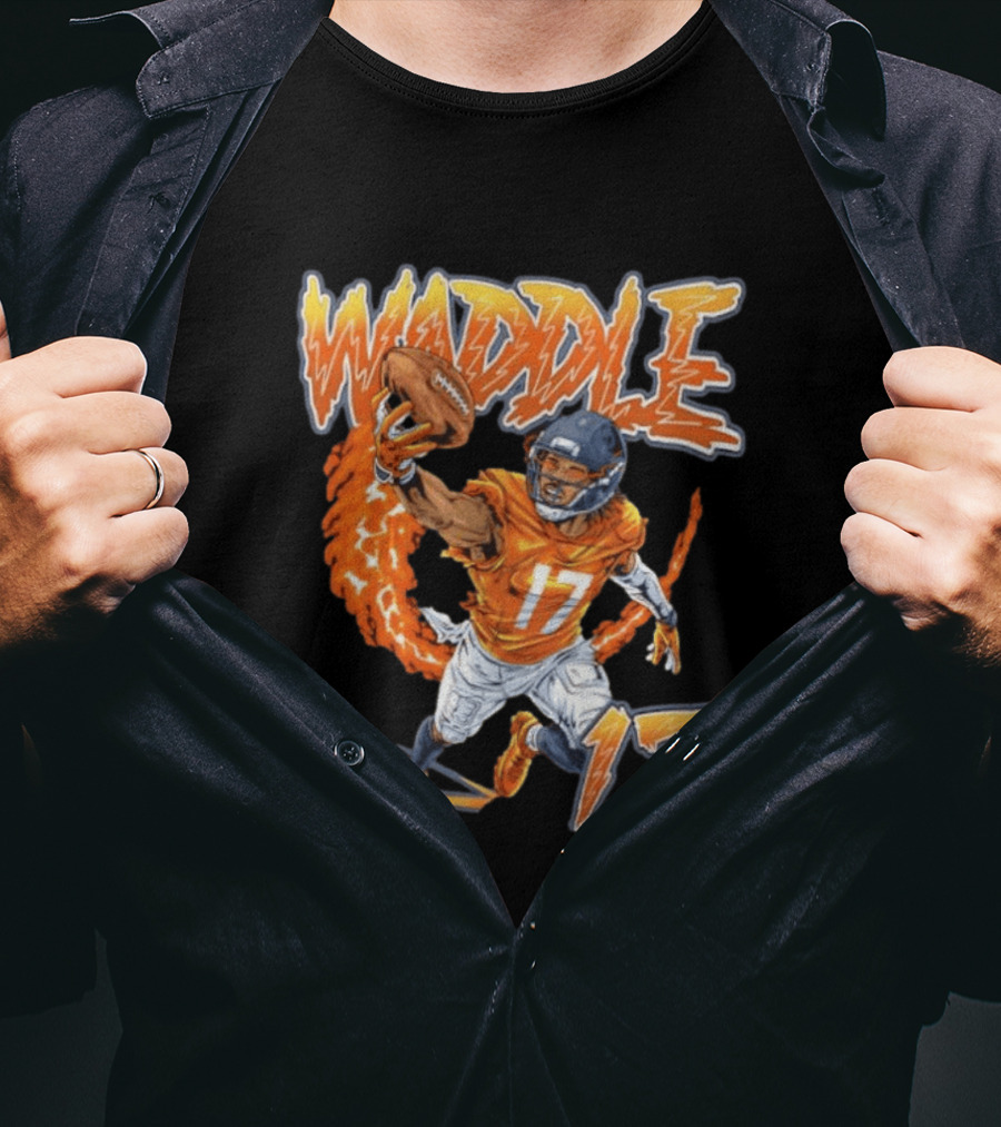 Waddle Number 17 Miami Football Player T-Shirt