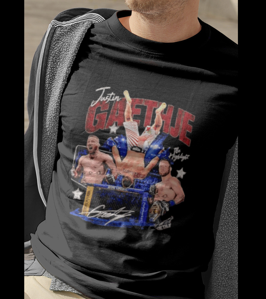 Justin Gaethje The Highlight UFC Mixed Martial Arts Fighter Athlete Action Inside Octagon T-Shirt