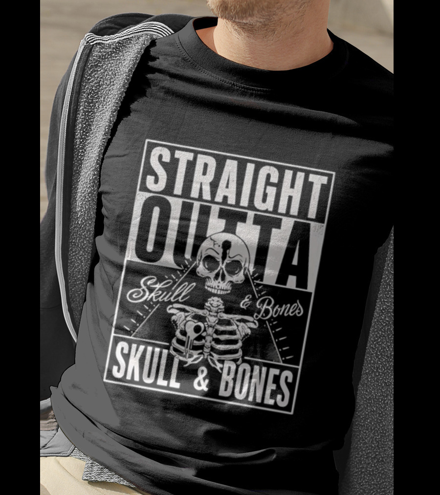 Straight Outta Skull And Bones Skeleton T-Shirt