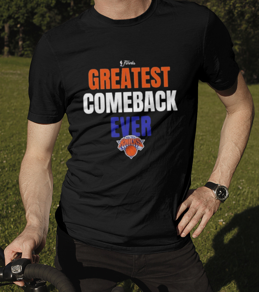CHAMPIONS New York Knicks Evil Clown Basketball Trophy Champagne T-Shirt