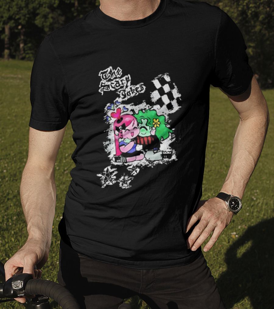 The Scary Jokes Checkered Pattern With Colorful Characters T-Shirt