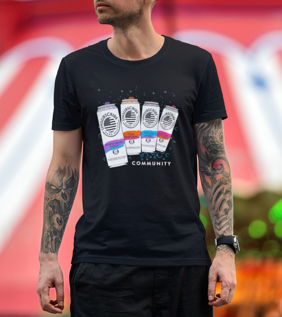 Unsubscribe Hard Seltzer Community Purple Heart Punch Tism Tangerine Five Oh Berry T-Shirt