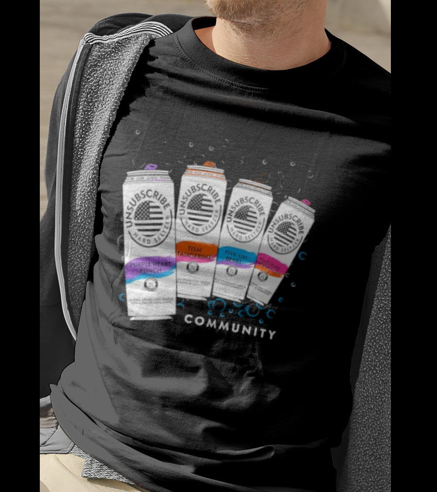 Unsubscribe Hard Seltzer Community Purple Heart Punch Tism Tangerine Five Oh Berry T-Shirt