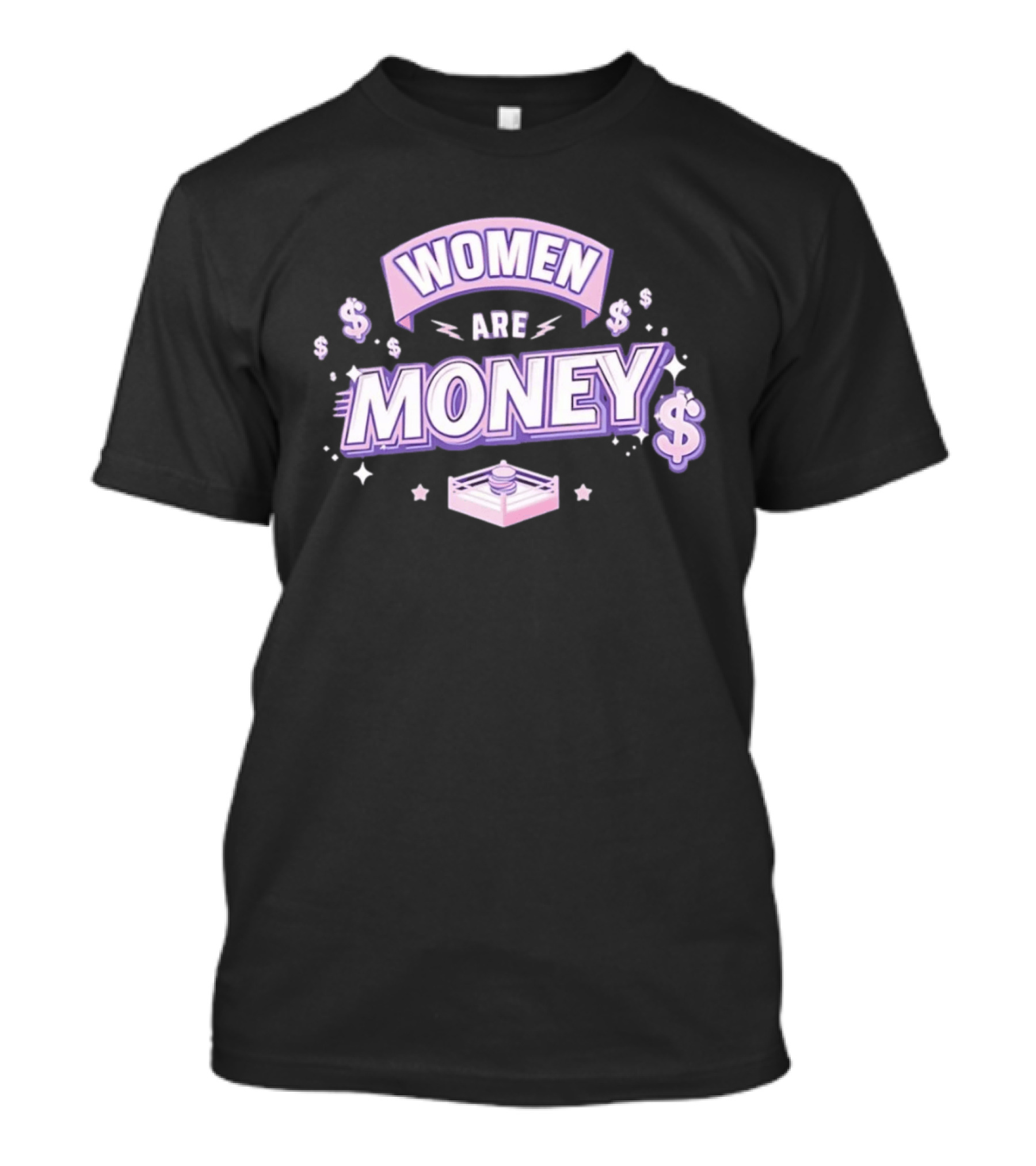 Women Are Money Boxing Ring Dollar Signs And Stars T-Shirt