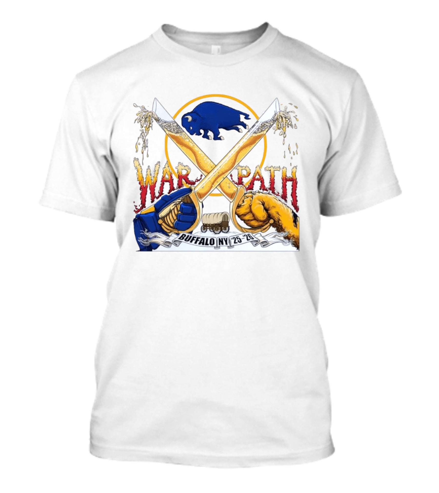 Buffalo NY War Path 25 26 Crossed Beer Sabers Sabres T-Shirt