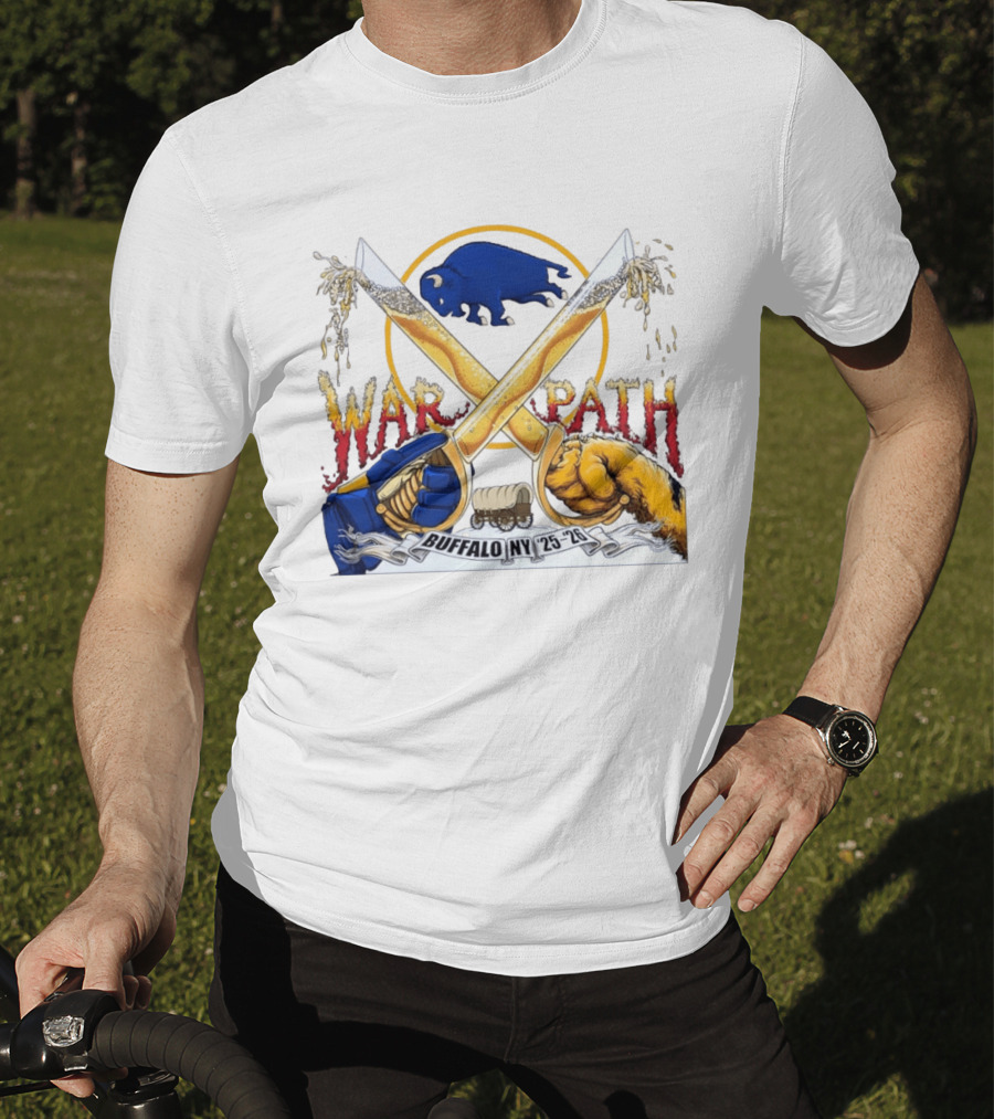 Buffalo NY War Path 25 26 Crossed Beer Sabers Sabres T-Shirt