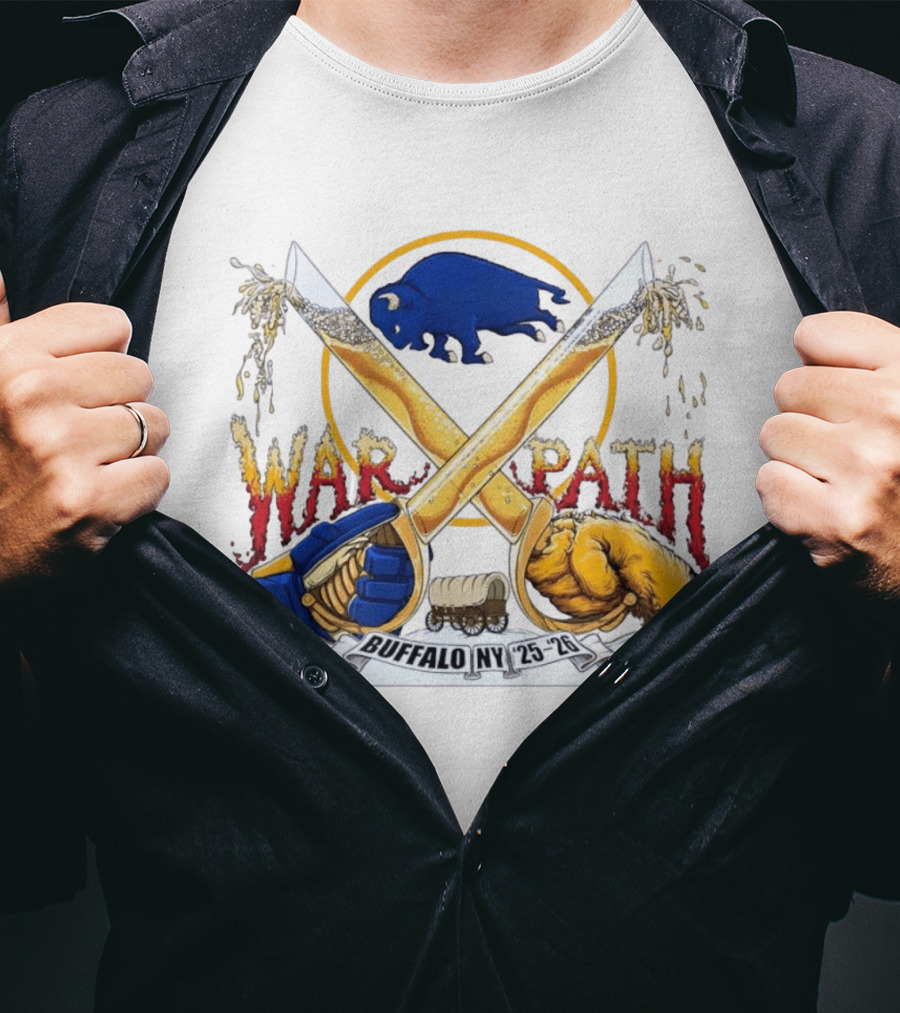 Buffalo NY War Path 25 26 Crossed Beer Sabers Sabres T-Shirt