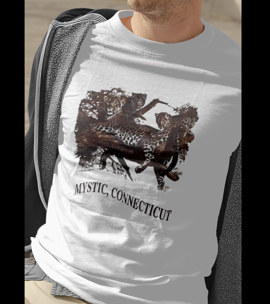Mystic Connecticut Cheetah Panther Lion T-Shirt